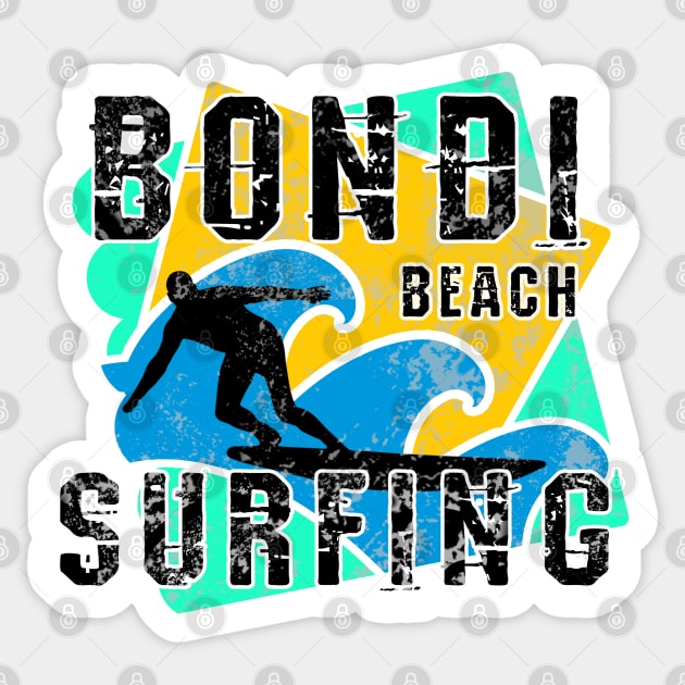 Bondi Beach Surfing Sticker by DisenyosDeMike